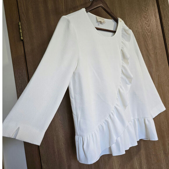 Sezane Jenny Ruffle 3/4 Sleeve Blouse - Picture 4 of 12